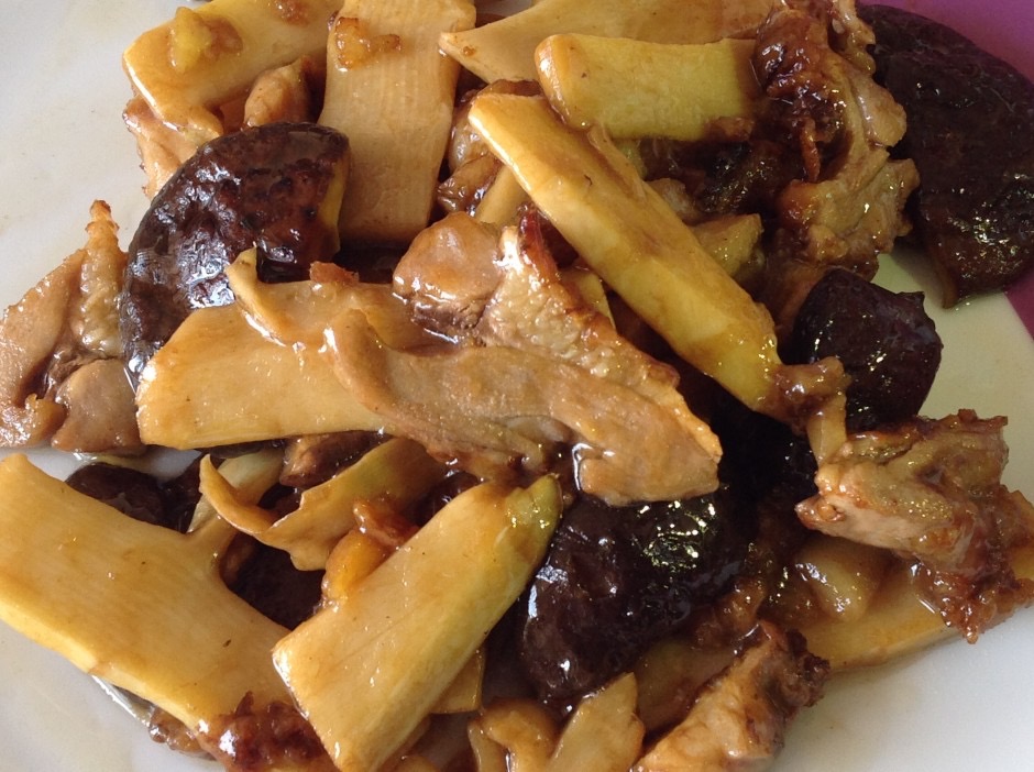 PATO CON BAMBÚ Y SETAS